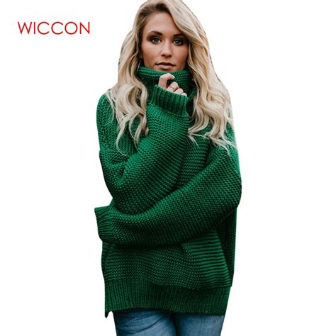 Winter Women Turtleneck Sweater Plus Size Female Casual Loose Long