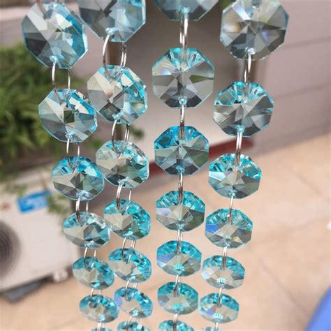 Crystal Aaa Sale Light Aqua 10m Silver Ring Crystal Garland Chain Glass