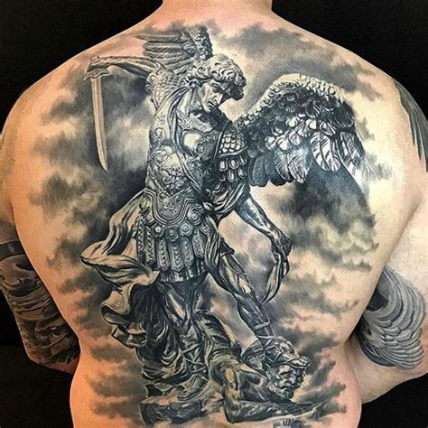 Although,as in the case with an angel tattooed can not have any special meaning, but serve only for decoration. Image result for saint michael the archangel tattoo on leg ...