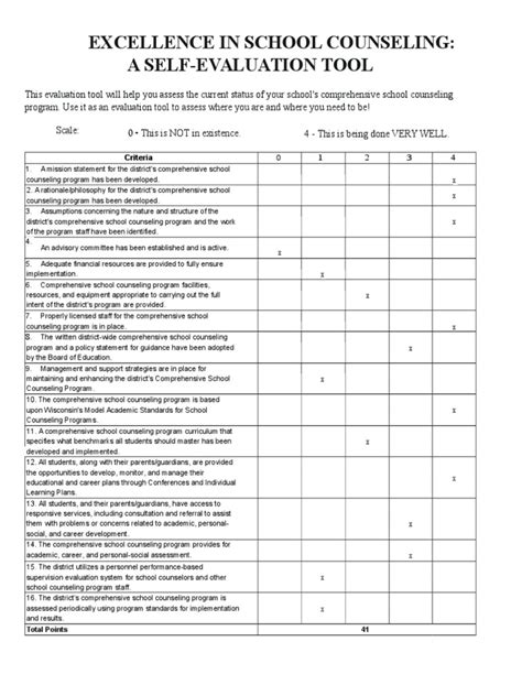 School Counseling Evaluation Tool School Counselor Cognition