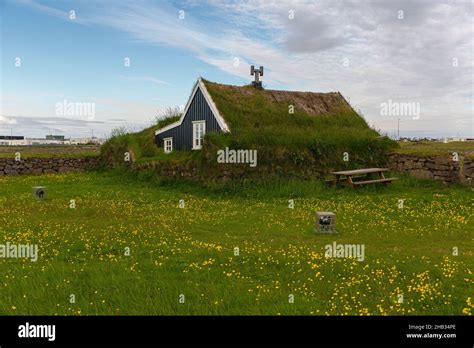 Iceland Viking Farm House Near The Capital Of Iceland Stock Photo Alamy