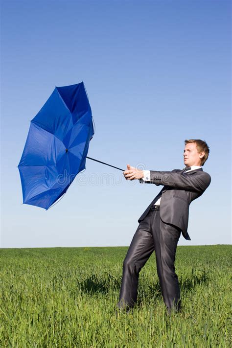 Photo Of Businessman Flying On His Umbrella Stock Image Image Of Male