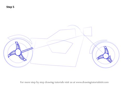 Learn How To Draw A Chopper Two Wheelers Step By Step Drawing Tutorials