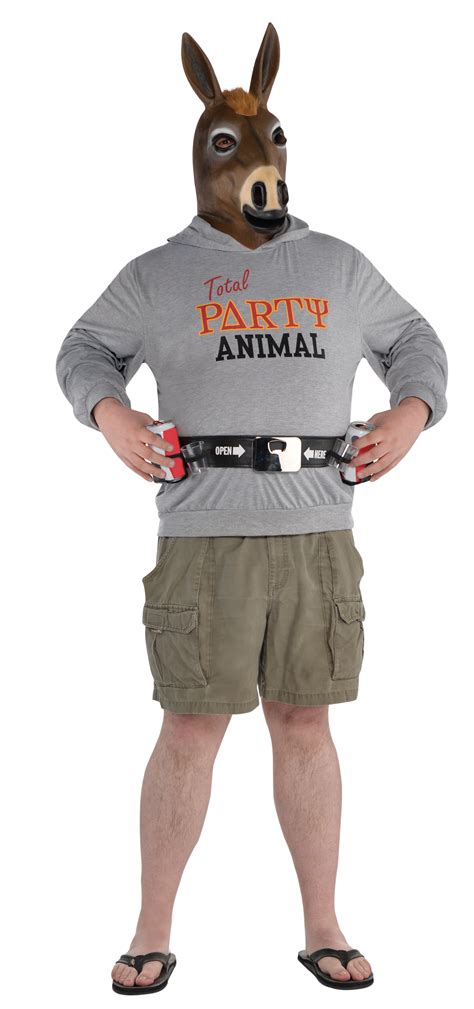 Party Jackass Mens Fancy Dress Donkey Animal Adults Funny Stag Do