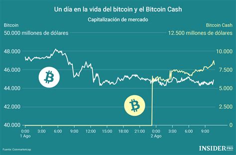 Gráfico del día Un día en la vida del bitcoin y el Bitcoin Cash Infografía ihodl com