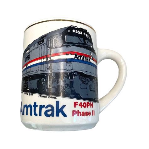 Vintage Amtrak F40ph Train Ceramic Coffee Mug Etsy