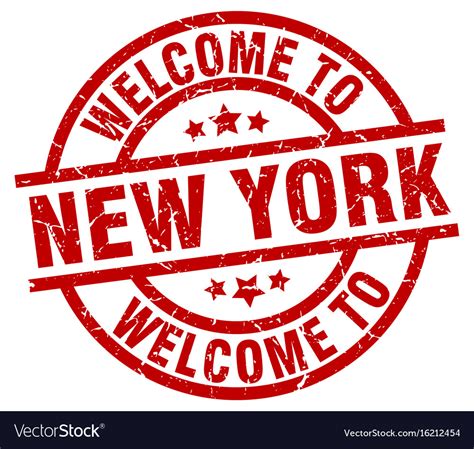 Welcome To New York Red Stamp Royalty Free Vector Image