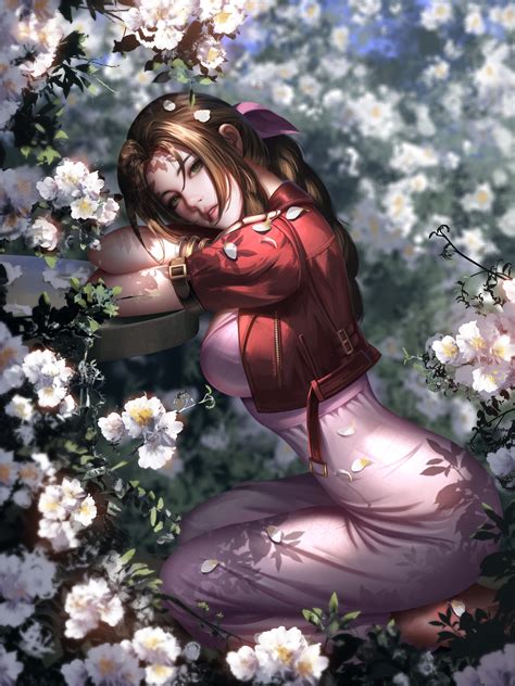 931788 Anime Girls Aerith Gainsborough Staff Magic Final Fantasy