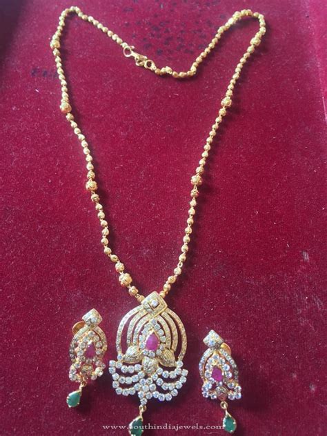 Maybe you would like to learn more about one of these? Light Weight Gold Chain and Pendant Set ~ South India Jewels