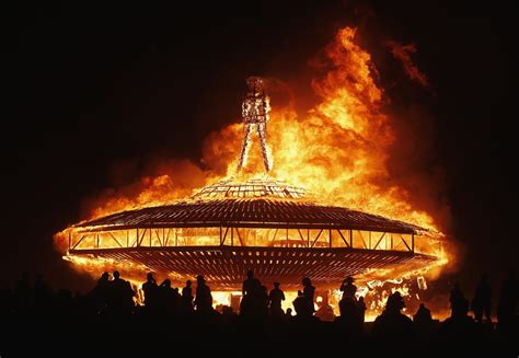 The Man Burns During The Burning Man 2013 Arts And Music Festival In