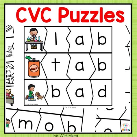 Cvc Word Puzzles Free Printable