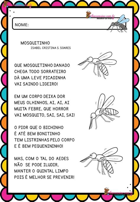 Texto E Atividades Sobre A Dengue 1º Ano