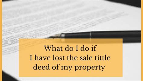 Lost The Title Of Property Drhomesearch