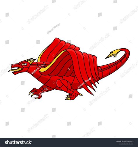 Flying Fire Dragon Vector Fire Dragon Stock Vector Royalty Free