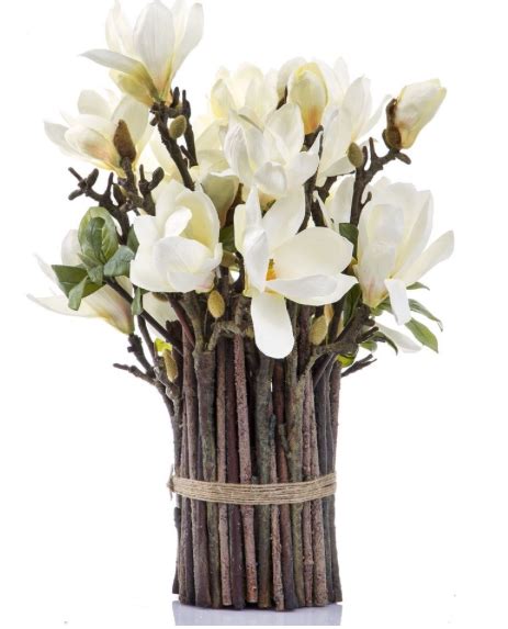 Magnolia Arrangement Bundle White Magnolia Trees Artificial