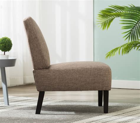 Accent Chairs Upholstered Armless Accent Fabric Chair With Wood Legs