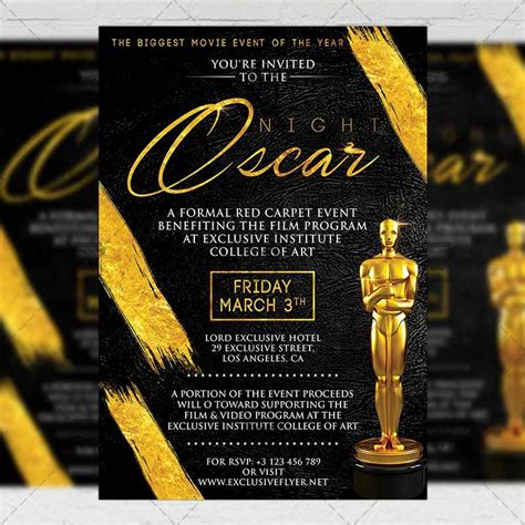 Oscar Night Club A5 Flyer Template Exclusiveflyer Psd Freeflyer