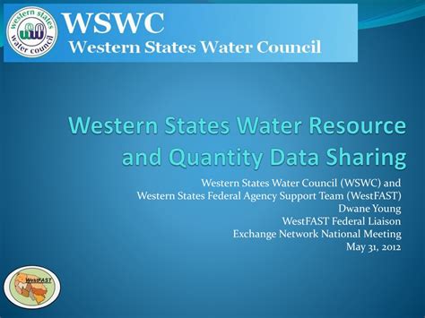 Ppt Western States Water Resource And Quantity Data Sharing