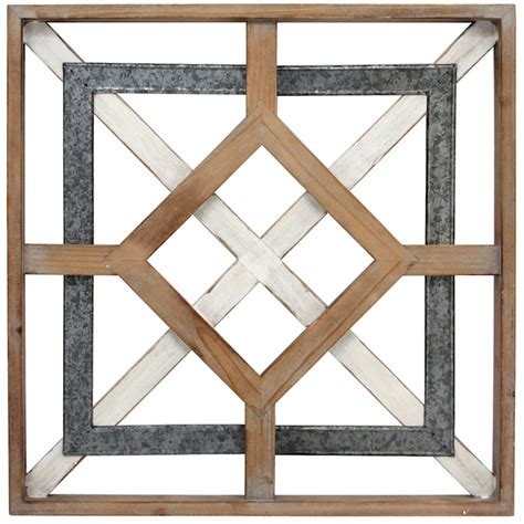 20x20 Metal Wood Square Medallion Wall Art