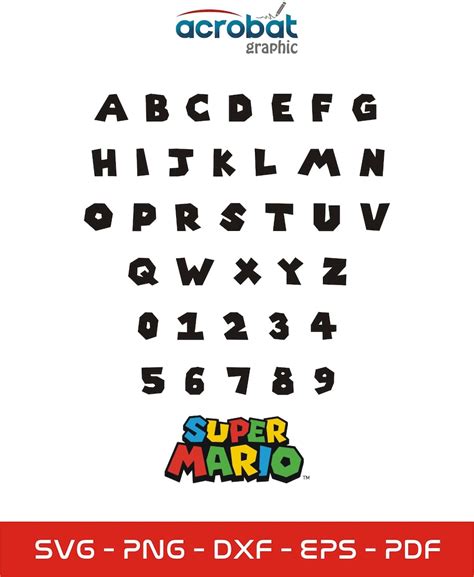 Super Mario Font Svg Super Mario Alphabet Mario Alphabet Etsy Israel