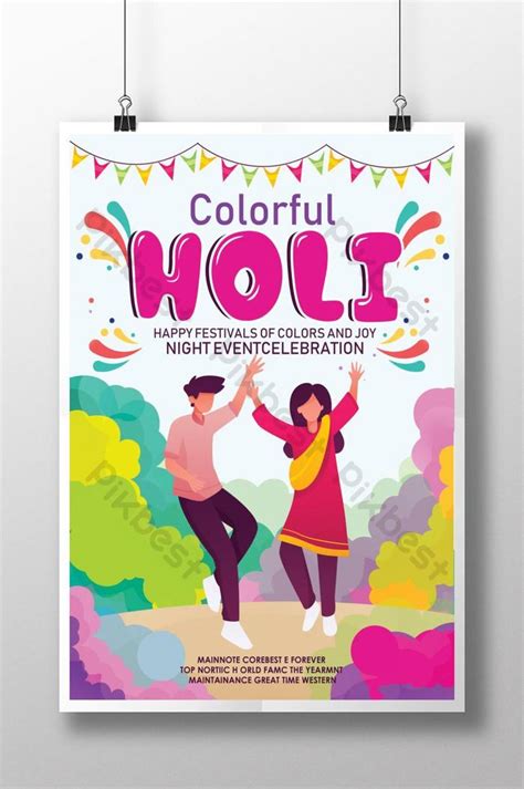Happy Holi Indian Festival Poster Design Psd Free Download Pikbest