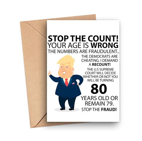 Funny 80th Birthday Card Funny Trump 80th Birthday Card Etsy