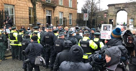 supporters of alleged lyra mckee murderer clash with police outside court