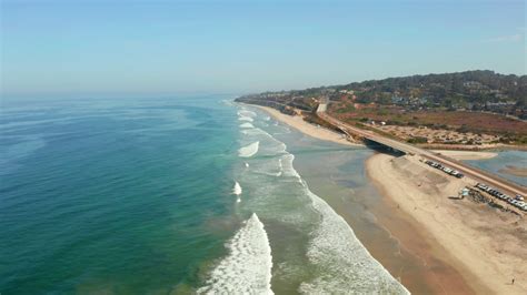 Aerial View Of The Coastline Beach In San Diego In California By The