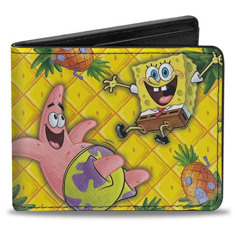 Nickelodeon Wallet Bifold Spongebob Patrick Starfish Pose Pineapple