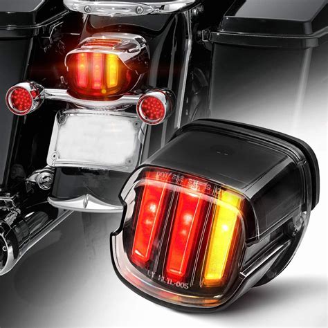 Buy Smoked LED Tail Light With Turn Signal Brake License Plate Light Compatible With Harley