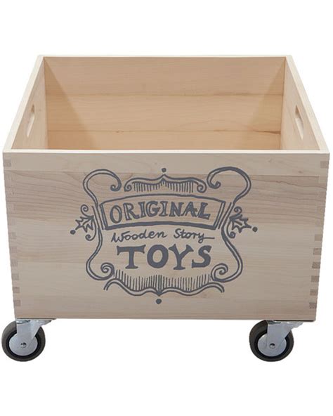 Wooden Story Wooden Storage Box on Wheels (without sack) unisex (bambini)