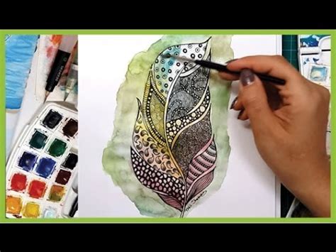 The zentangle method was invented by rick roberts and maria thomas, when they discovered that the act of drawing abstract patterns with the constraint of a few basic rules was extremely meditative. Zentangle feather design - doodling with multiliners - YouTube