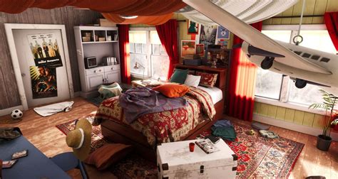 This Bedroom Scene Inspired By Uncharted 4s Cassie Room Looks