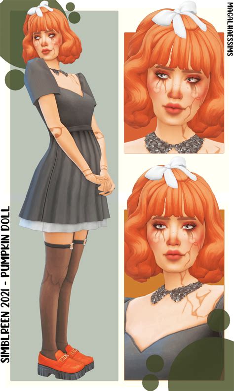 Sims 4 Simblreen 2021 Pumpkin Doll Lookbook The Sims Book