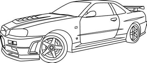 Nissan Skyline Gtr R34 Free Coloring Pages