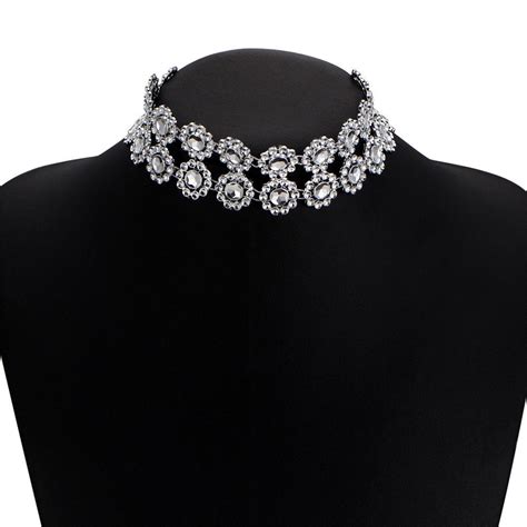 2018 Choker Necklaces Fashion Crystal Lady Diamante Choker Necklace