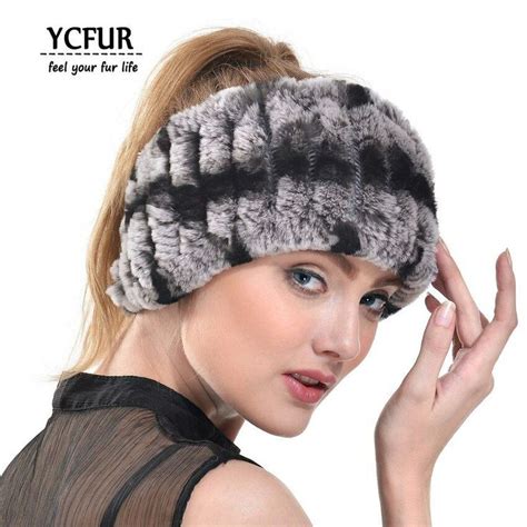 Rex Rabbit Fur Winter Headband Scarf Hairband Handmade Warmer Head Wrap Genuine Ycfur