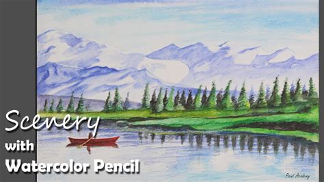 Colored pencils can be used for drawing and sketching. How to Paint A Mountain Scenery with Watercolor Pencil ...