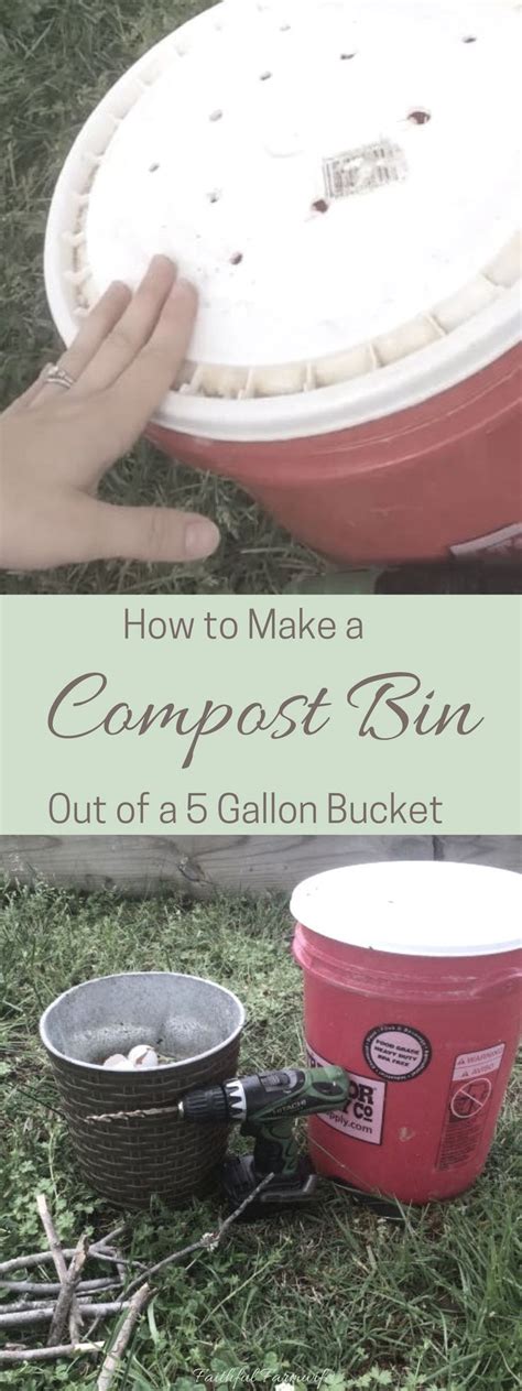 Diy 5 Gallon Bucket Compost Bin Compost Bin Diy Diy Compost Bucket