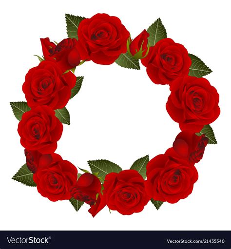 Red Rose Flower Wreath Royalty Free Vector Image