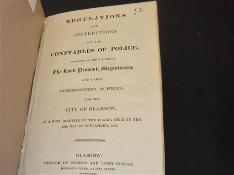 Regulations And Instructions For The Constables Of Police Barnebys