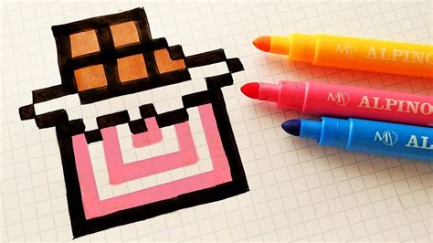 Dibujos pixel art fortnite skins. Handmade Pixel Art - How To Draw a Chocolate #pixelart - YouTube