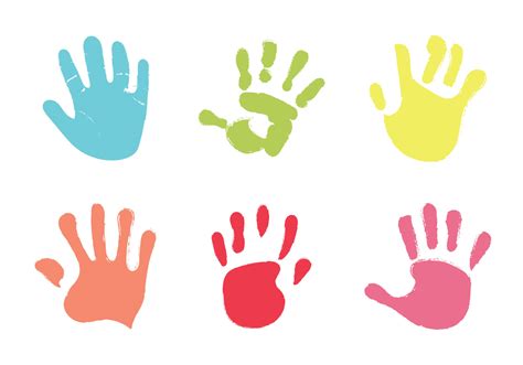 Handprint Svg Png Hand Prints Clipart Kids Hand Print Colorful Child