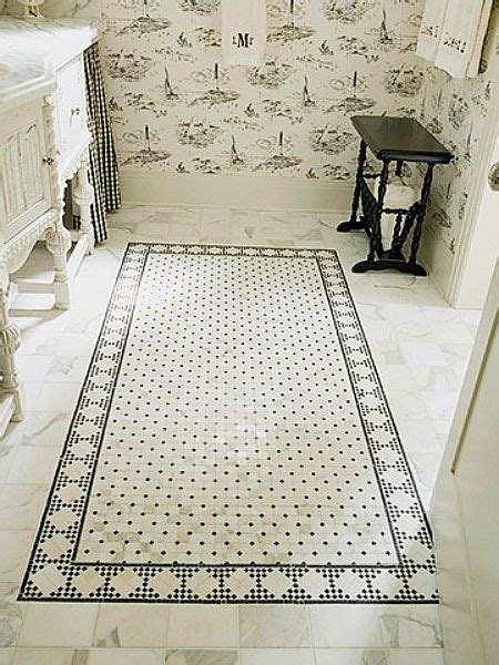 Marble stone mosaicjet stream 10 in. Most Beautiful Tile Floors | Faux floor rug inserted in ...