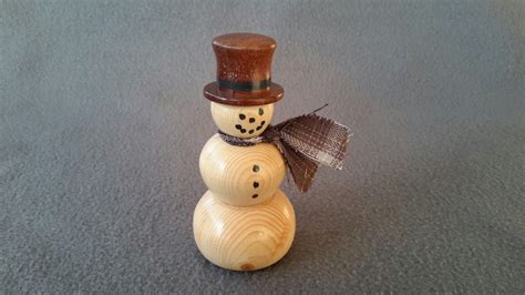 Wood Turned Snowman Wooden Christmas Ornaments Wood Christmas