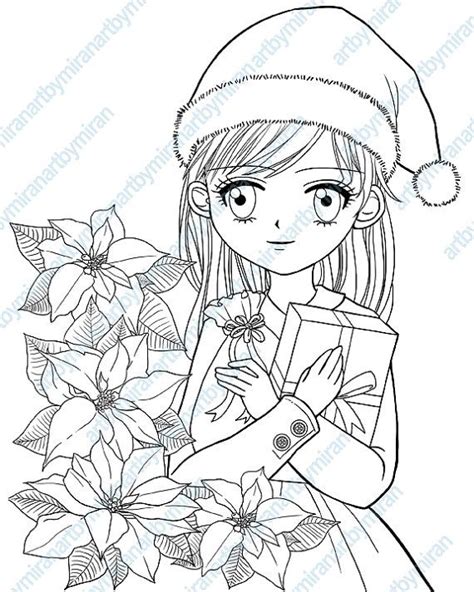 Christmas Anime Coloring Pages
