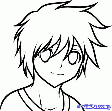 Easy Draw Anime How To Draw An Anime Boy For Kids Step 6