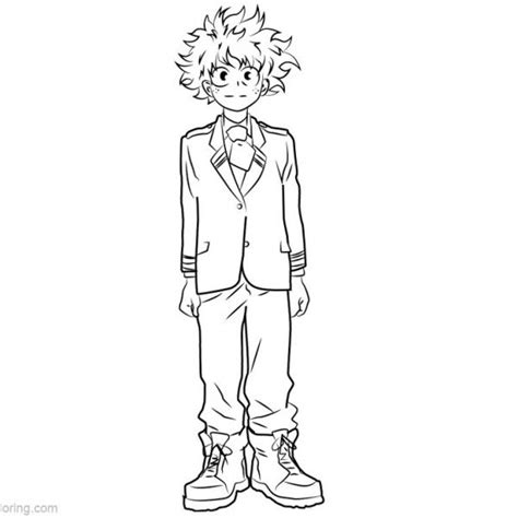 My Hero Academia Coloring Pages Deku By Shadabs Free Printable