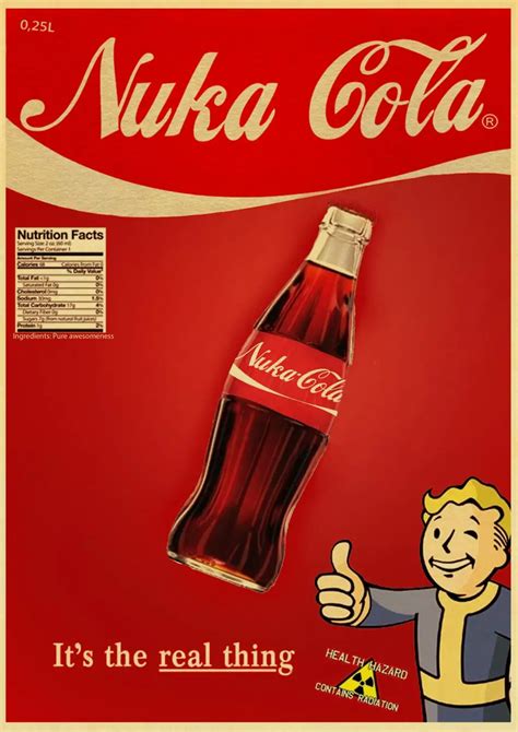 Nuka Cola Fallout 2345 Vintage Paper Poster Wall Painting Home 42x30 Cm