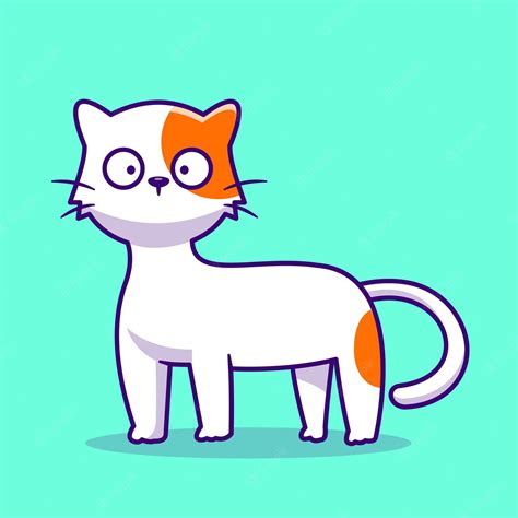 Premium Vector Cute Shocked Cat Cartoon Vector Icon Illustration